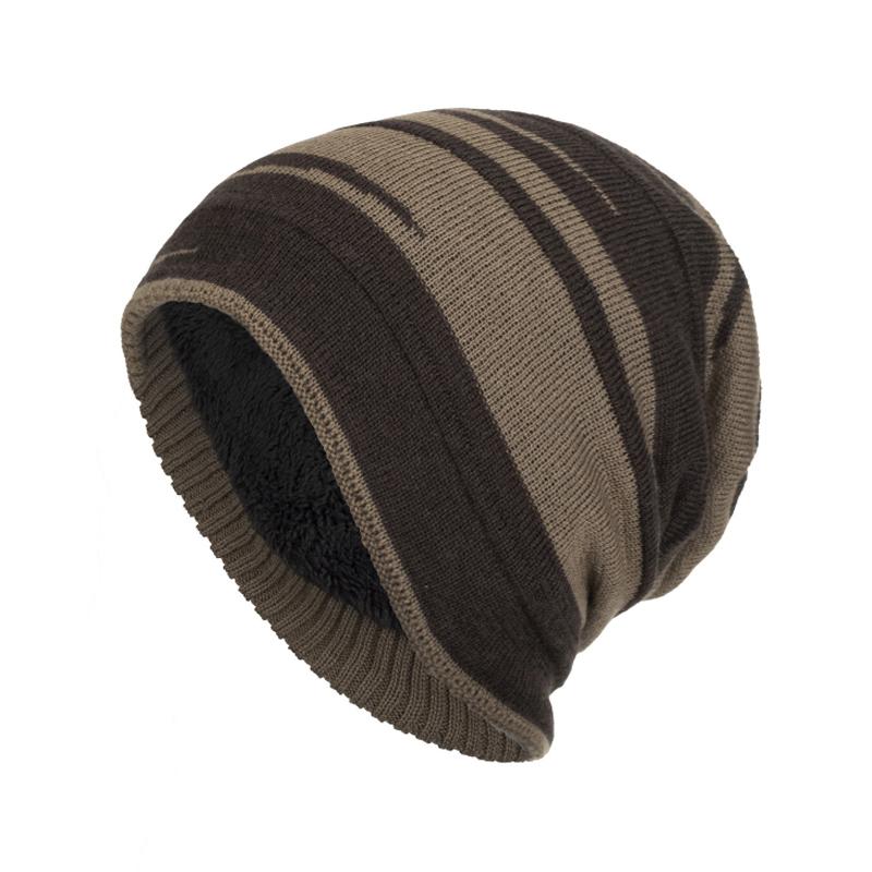Cappello lavorato a maglia caldo con fodera in jacquard a blocchi di colore retrò da uomo 15668282Y