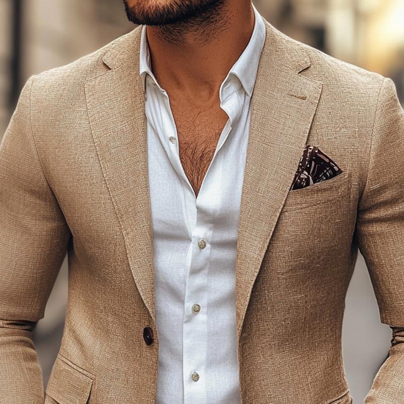 Modischer Herren-Blazer mit Revers und zwei Knöpfen, lässig, 47644865Z
