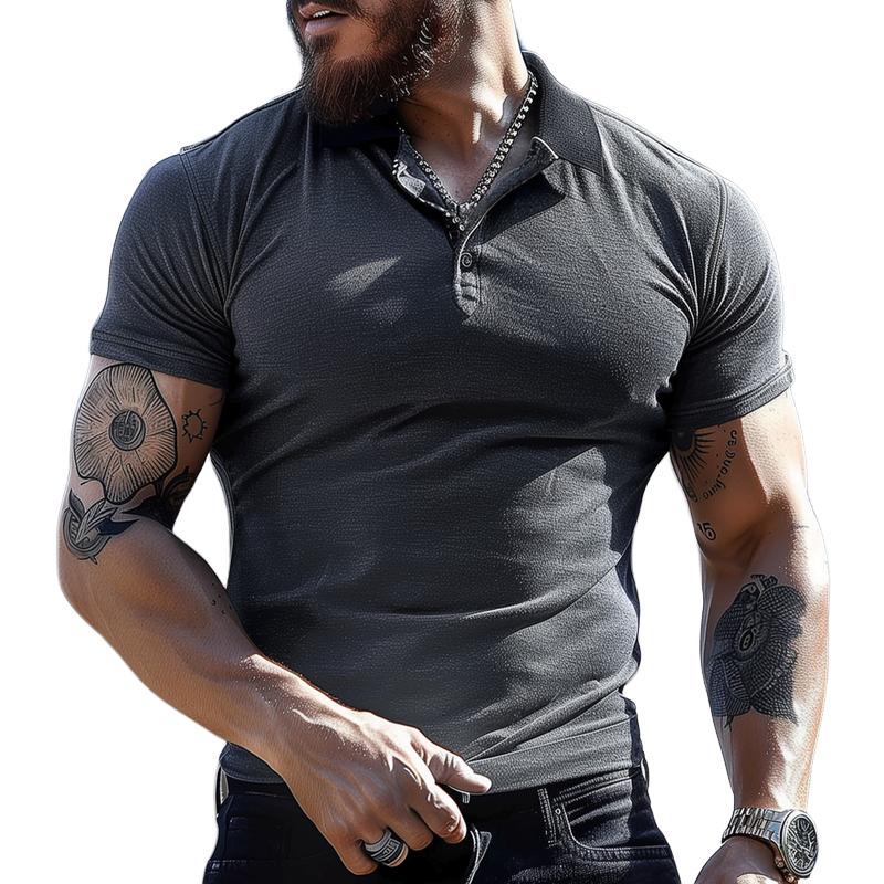 Polo de manga corta con solapa lisa para hombre 76400276Z