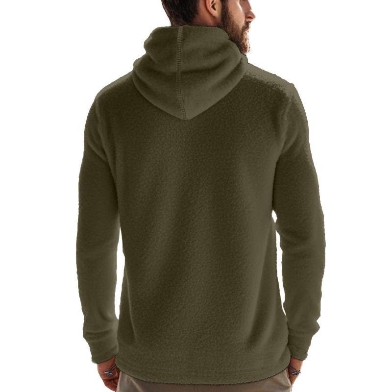 Felpa con cappuccio a maniche lunghe in pile polare casual da uomo per esterni 67603515M