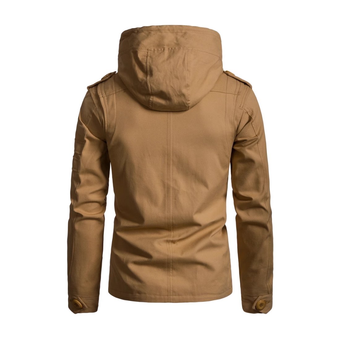 Chaqueta cargo informal de algodón lavado con capucha y corte ajustado para hombre 77422336M