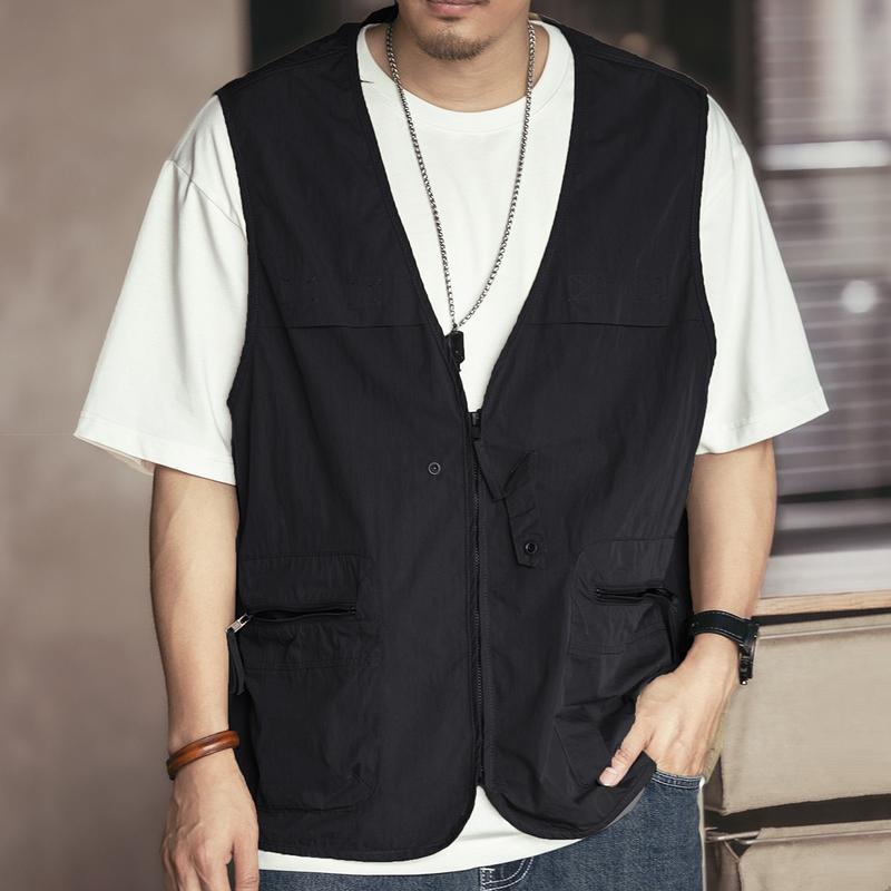 Gilet de travail fonctionnel décontracté de style rétro occidental pour hommes 03974373TO