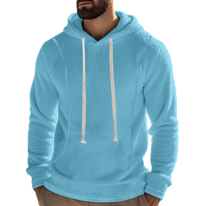 Felpa con cappuccio a maniche lunghe in pile polare casual da uomo per esterni 67603515M