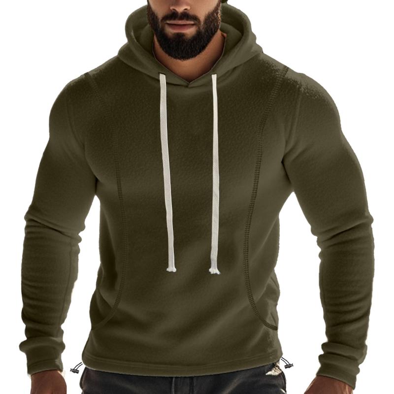 Felpa con cappuccio a maniche lunghe in pile polare casual da uomo per esterni 67603515M
