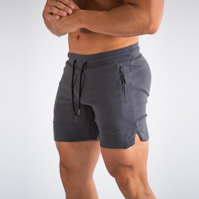 Einfarbige, schnelltrocknende, atmungsaktive Sport-Fitness-Shorts für Herren mit elastischer Taille 32298249Z