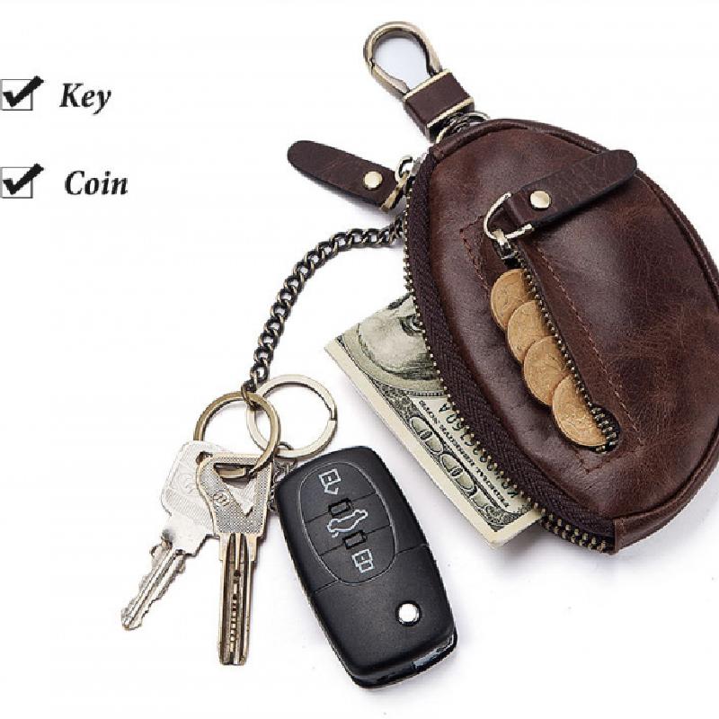 Portefeuille à fermeture éclair classique en cuir de vache pour hommes 08486347K