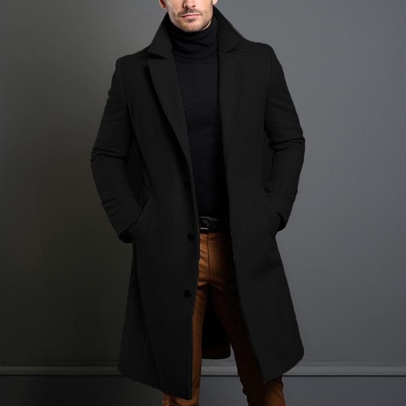 Cappotto monopetto con revers a lancia da uomo, lunghezza media 14523733Z
