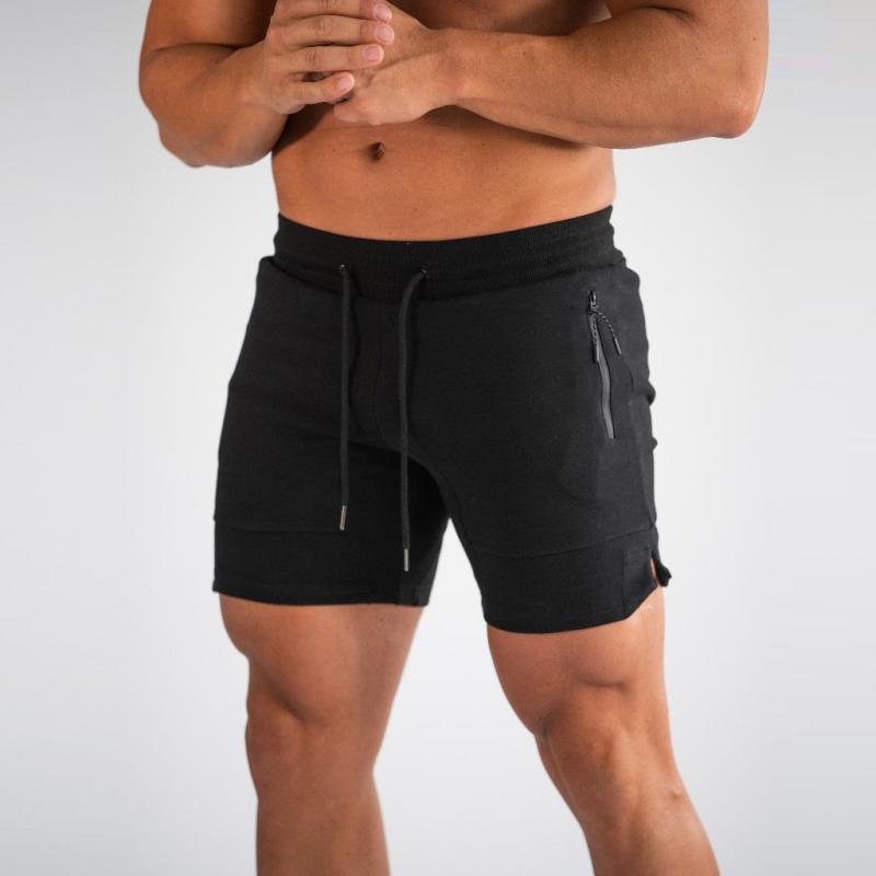 Einfarbige, schnelltrocknende, atmungsaktive Sport-Fitness-Shorts für Herren mit elastischer Taille 32298249Z