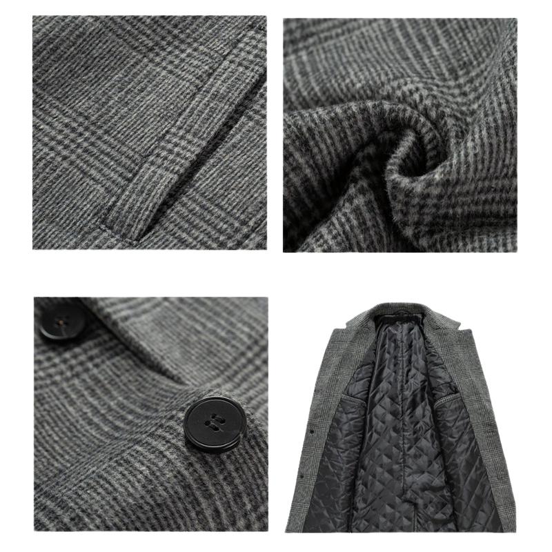 Manteau mi-long en laine à carreaux pour homme 60778233F