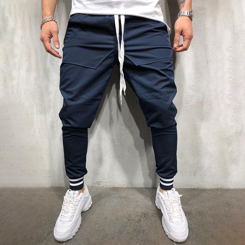 Pantalon de sport à taille élastique et coutures unies pour hommes 25888091Z