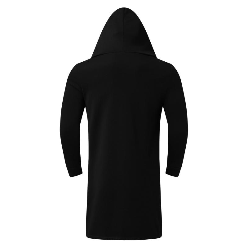 Per uomo Casual tinta unita Cardigan con cappuccio a maniche lunghe allentate di media lunghezza 08529757Z