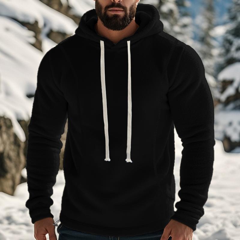 Felpa con cappuccio a maniche lunghe in pile polare casual da uomo per esterni 67603515M