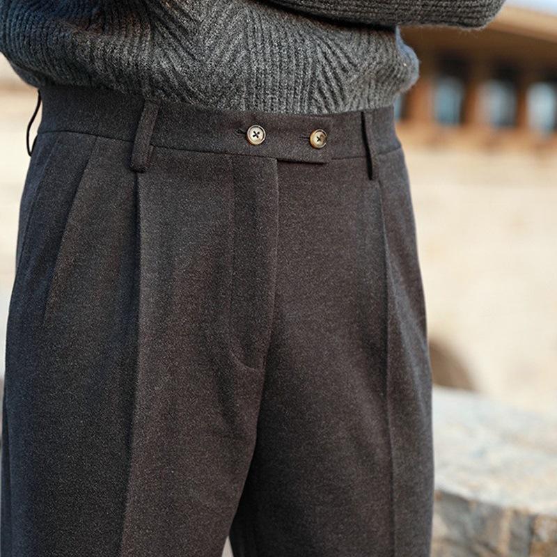 Pantalon en laine britannique pour homme, automne et hiver 25159105Z