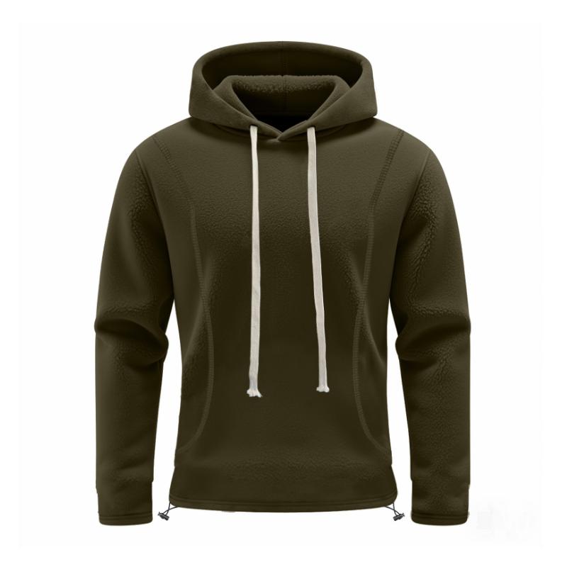 Felpa con cappuccio a maniche lunghe in pile polare casual da uomo per esterni 67603515M
