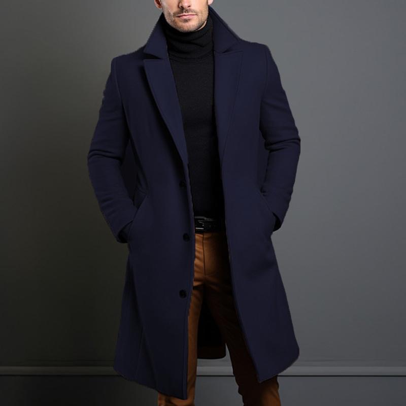 Cappotto monopetto con revers a lancia da uomo, lunghezza media 14523733Z