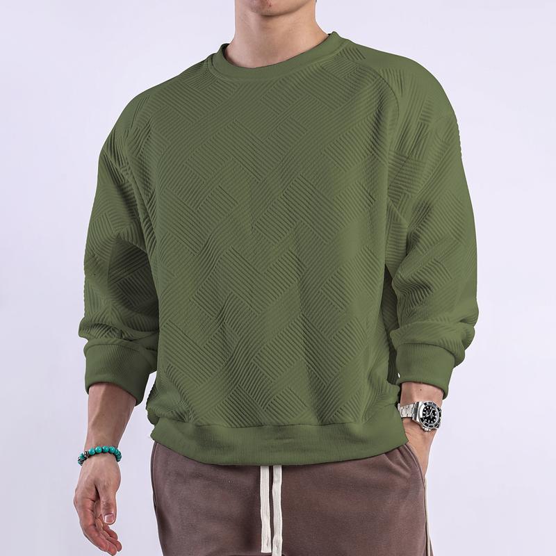 T-shirt da uomo tinta unita con scollo rotondo e maniche lunghe 55679694Z