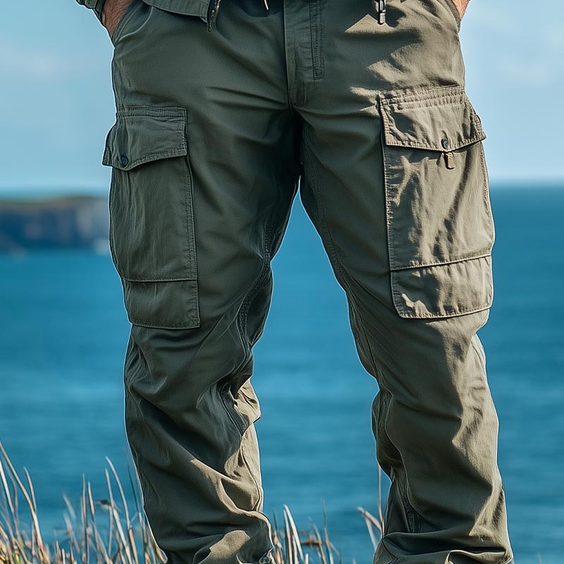 Pantaloni cargo multitasche tinta unita da uomo 76423225Z
