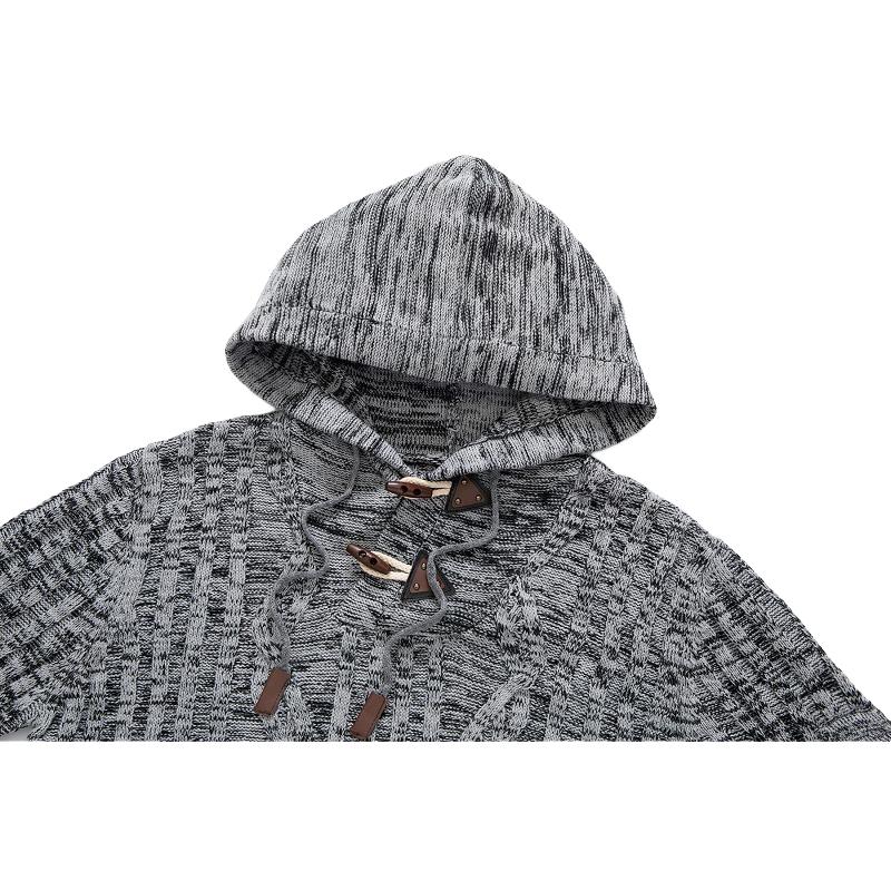 Sweat à capuche en tricot à manches longues pour hommes, coupe slim 29783754U