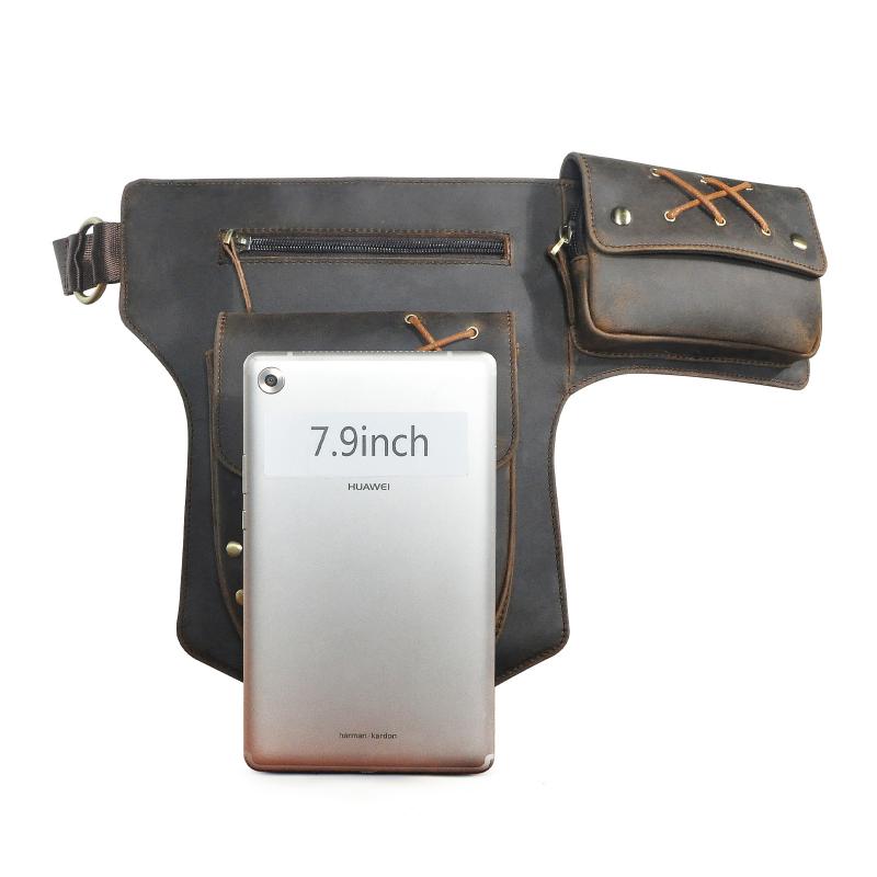 Men's Classic Retro Personality Outdoor Leather Waist Bag 60235114K