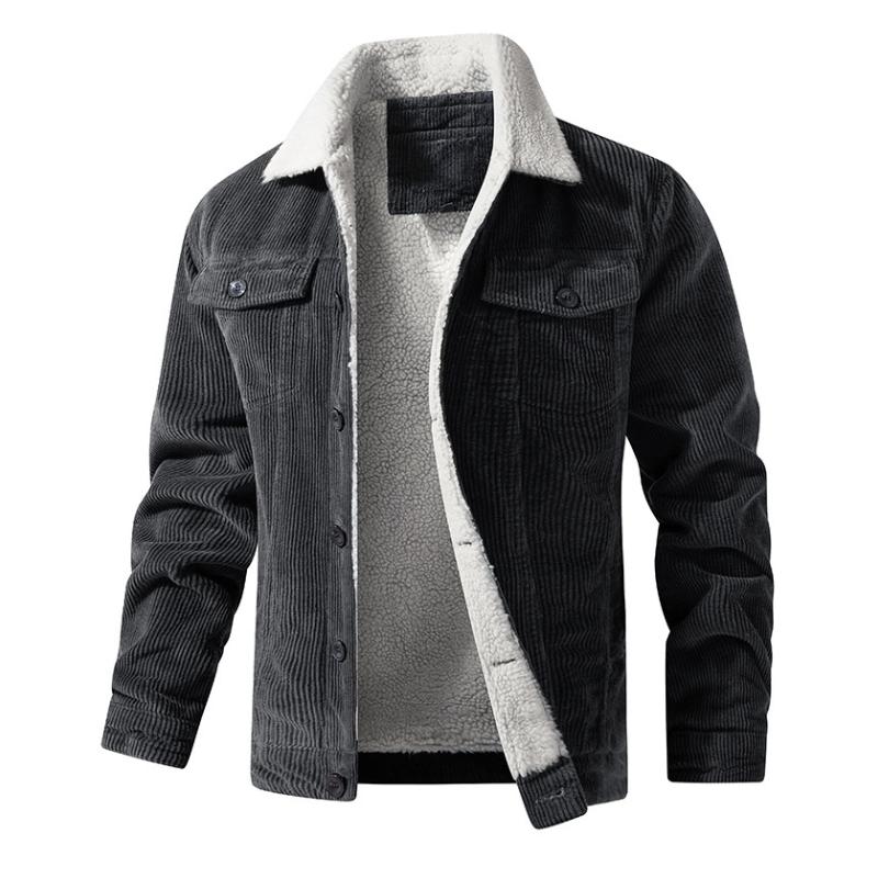 Giacca in velluto a coste con colletto in peluche vintage da uomo 67542039Y