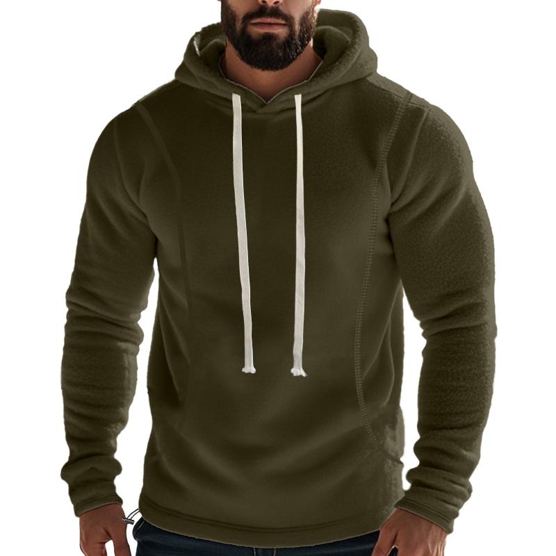Felpa con cappuccio a maniche lunghe in pile polare casual da uomo per esterni 67603515M