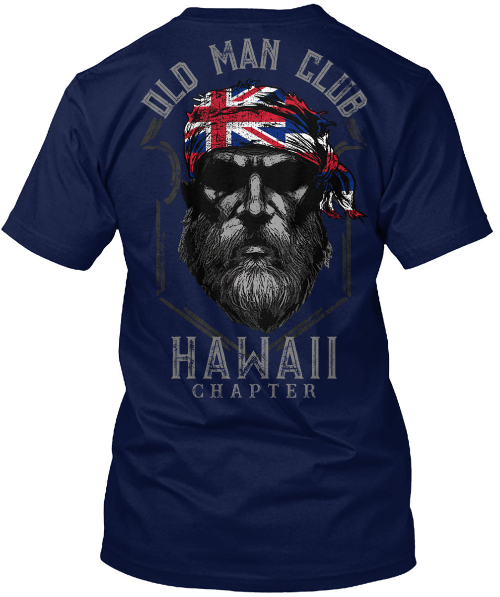 Old Man Club: Hawaii T-Shirt / Navy S Shirts & Tops