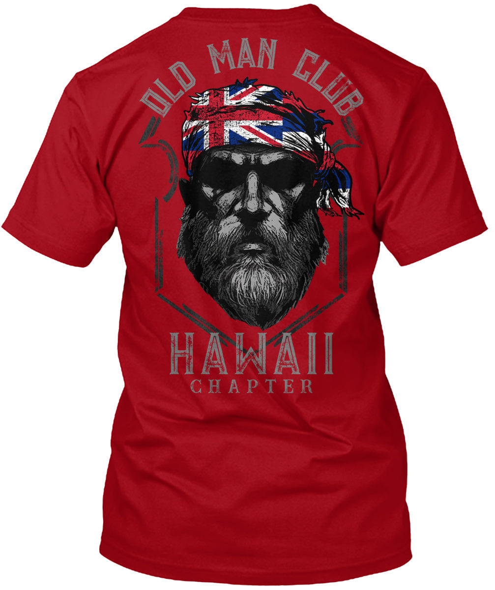 Old Man Club: Hawaii T-Shirt / Red S Shirts & Tops