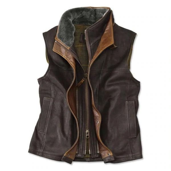 U.K. 1966 Old Man's Club Printed Leather Vest