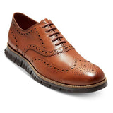 Mens Brogue Carved Leather Shoes Brown-Black / 6.5 Shoes