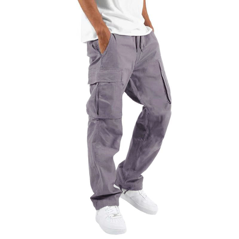 Pantaloni cargo casual multitasche con coulisse da uomo 97400513M