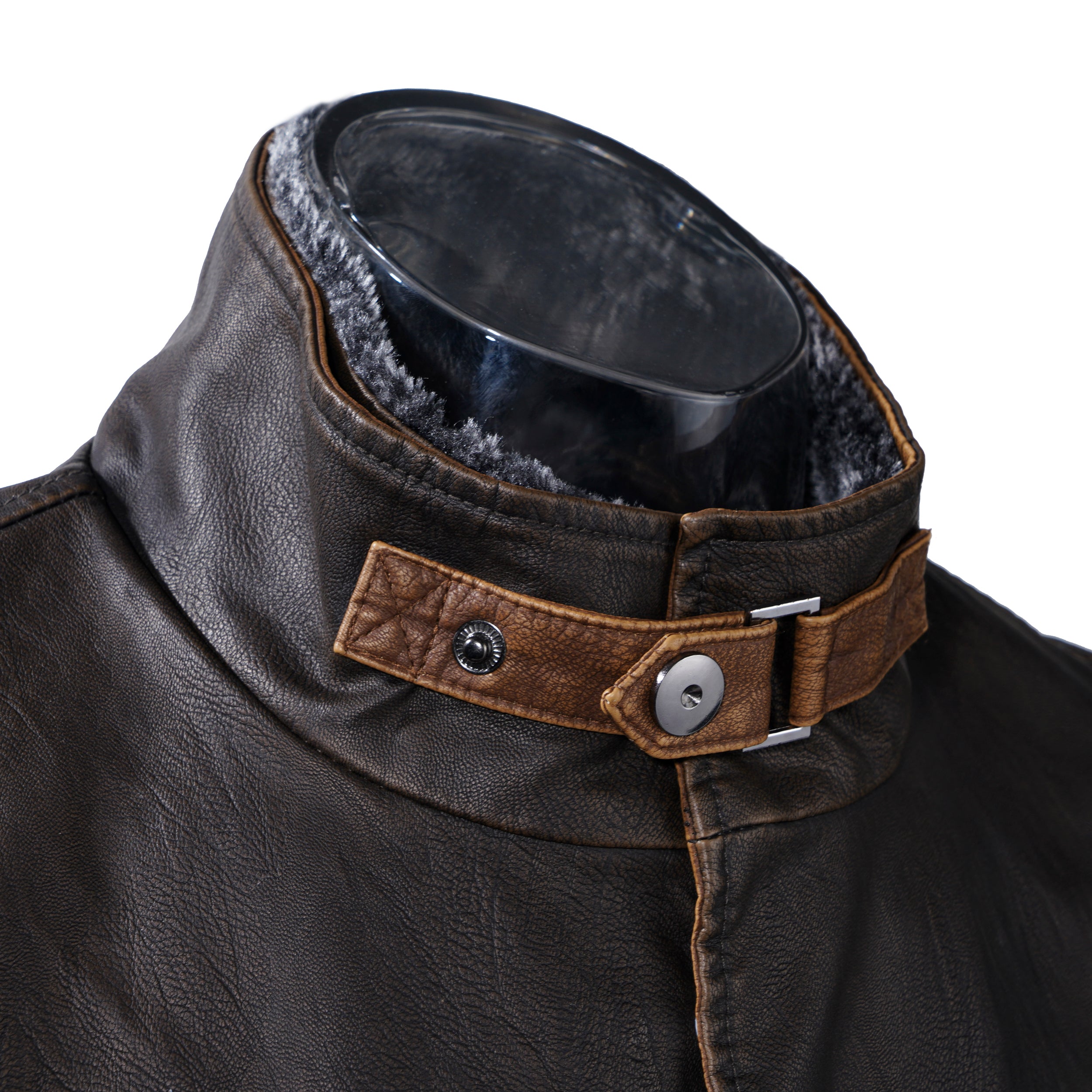MANLY-2023 HOMBRESS CHALECO VINTAGE CON SOLAPA DE CUELLO DOBLE CAPA