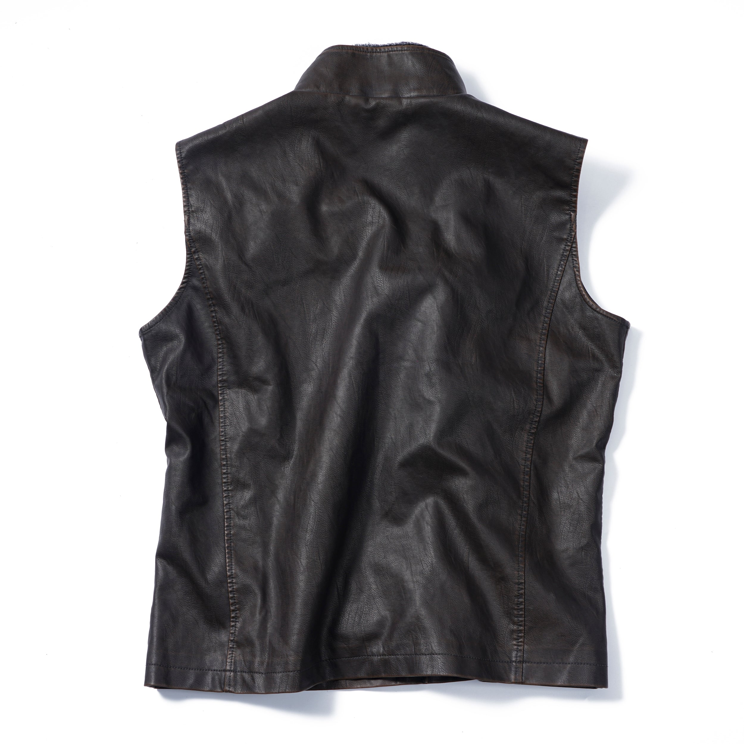 MANLY-2023 HOMBRESS CHALECO VINTAGE CON SOLAPA DE CUELLO DOBLE CAPA