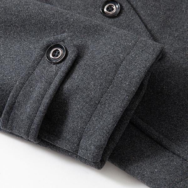 Herren Retro Doppelkragen Wollmantel 52685926X