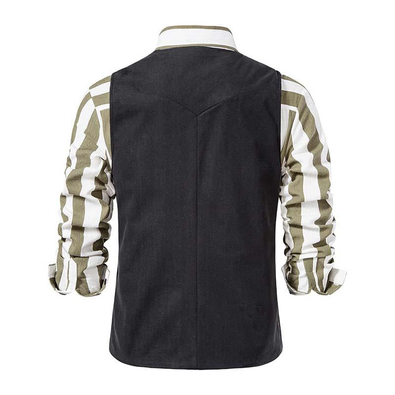 Gilet vintage slim à col en V et boutonnage simple pour homme 49764843M (chemise exclue)