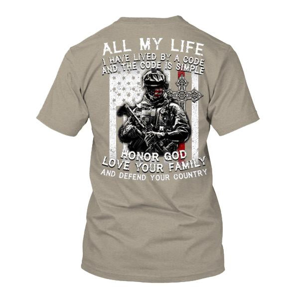 Tribute To Veterans Crew Neck T-Shirt Ack Print81271560X / Pale Brown S Shirts & Tops