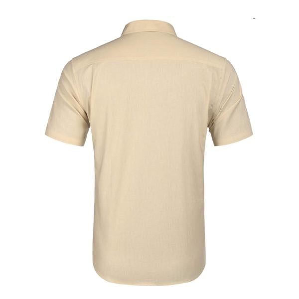 Camicia estiva da uomo in lino ricamata a maniche corte 57349423X