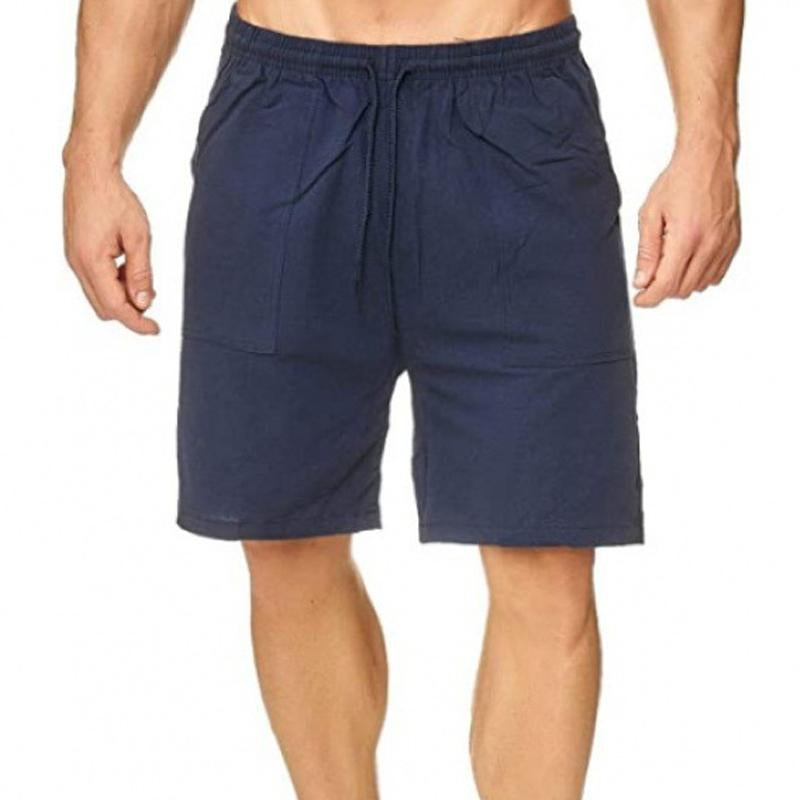 Men's Sports Casual Solid Color Drawstring Lace-Up Shorts 08057330Y