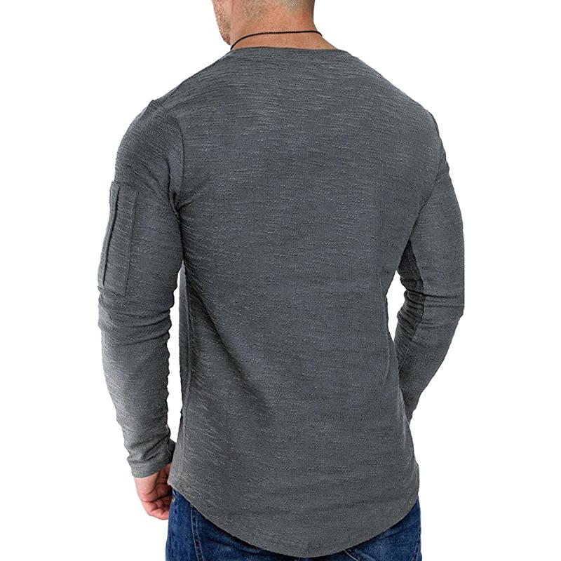 T-shirt girocollo a maniche lunghe con tasca con cerniera da uomo 56507368X