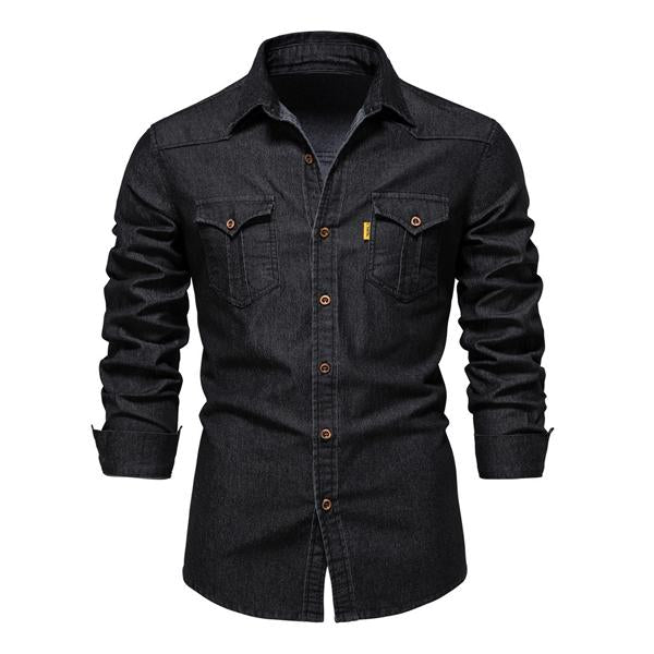 Mens Vintage Denim Shirt 55864663X Black / S Shirts & Tops