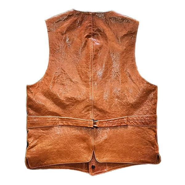 Mens Vintage Single Breasted Leather Vest M40 Vests