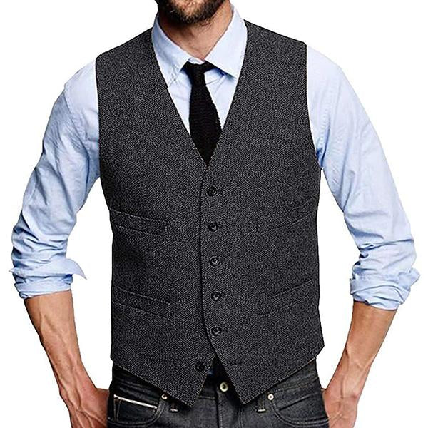 Mens Vintage Single Breasted Suit Vest 09712922M Black / S Vests