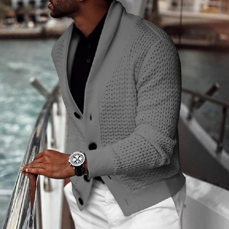 Ensfarget strikket cardigangenser for menn 57658907X (duplikat)