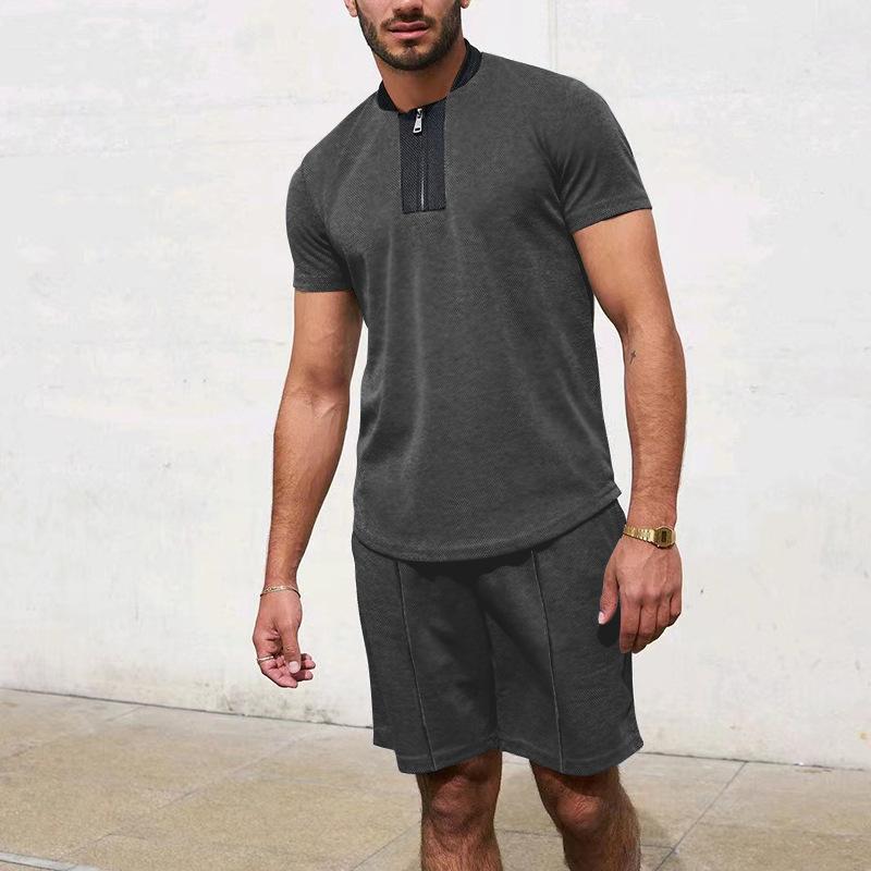 Chándal con cuello alto y paneles tipo gofre para hombre 14596157X