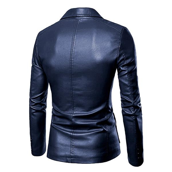 Herren-Vintage-Blazer aus Leder mit zwei Knöpfen 32344449M