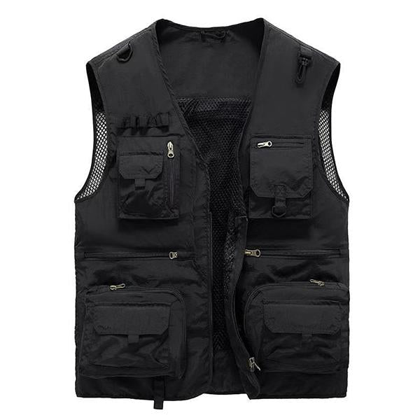 Mens Multi-Pocket Outdoor Quick-Drying Vest 96825875M Black / S Vests