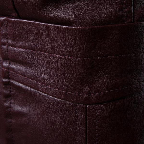 Herren-Vintage-Blazer aus Leder mit zwei Knöpfen 32344449M