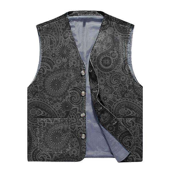 V-hals for menn, Cashew-blomster, fritidsvest 04014494M