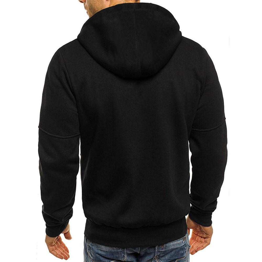 Herre fritidsjakke i bomullsblanding med glidelås, hette Slim Fit sportsjakke 87031331