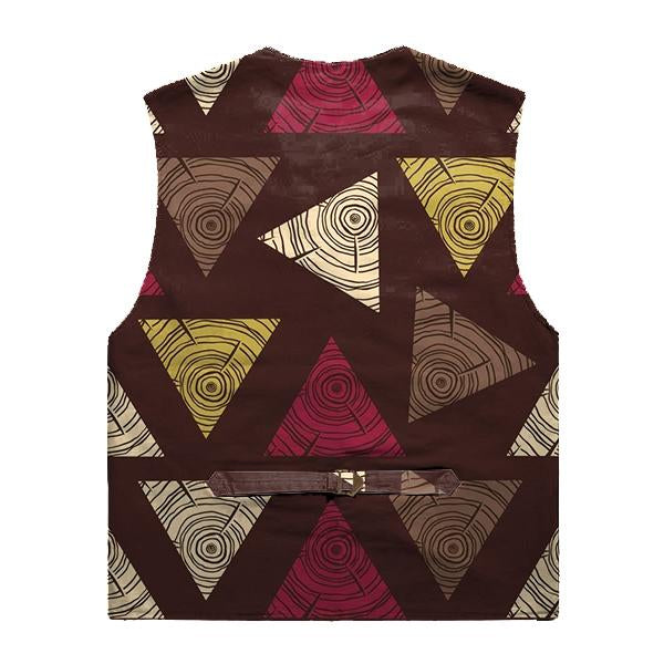 Gilet con scollo a V e stampa geometrica vintage da uomo 29490925X