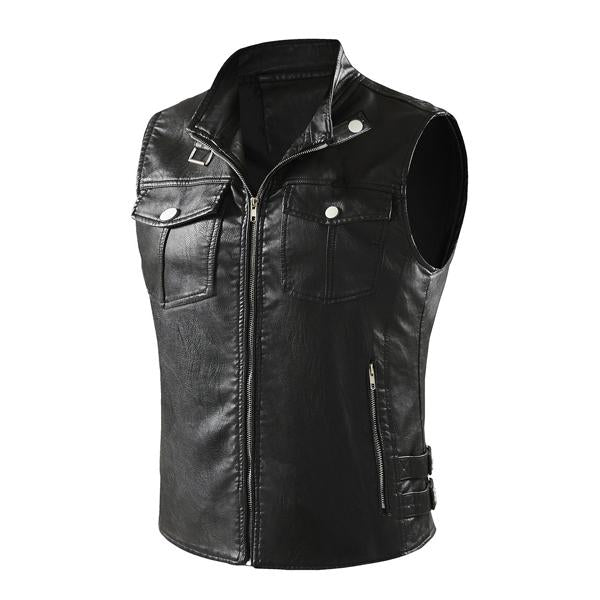 Chaleco vintage con solapa y cremallera para hombre 26191888X